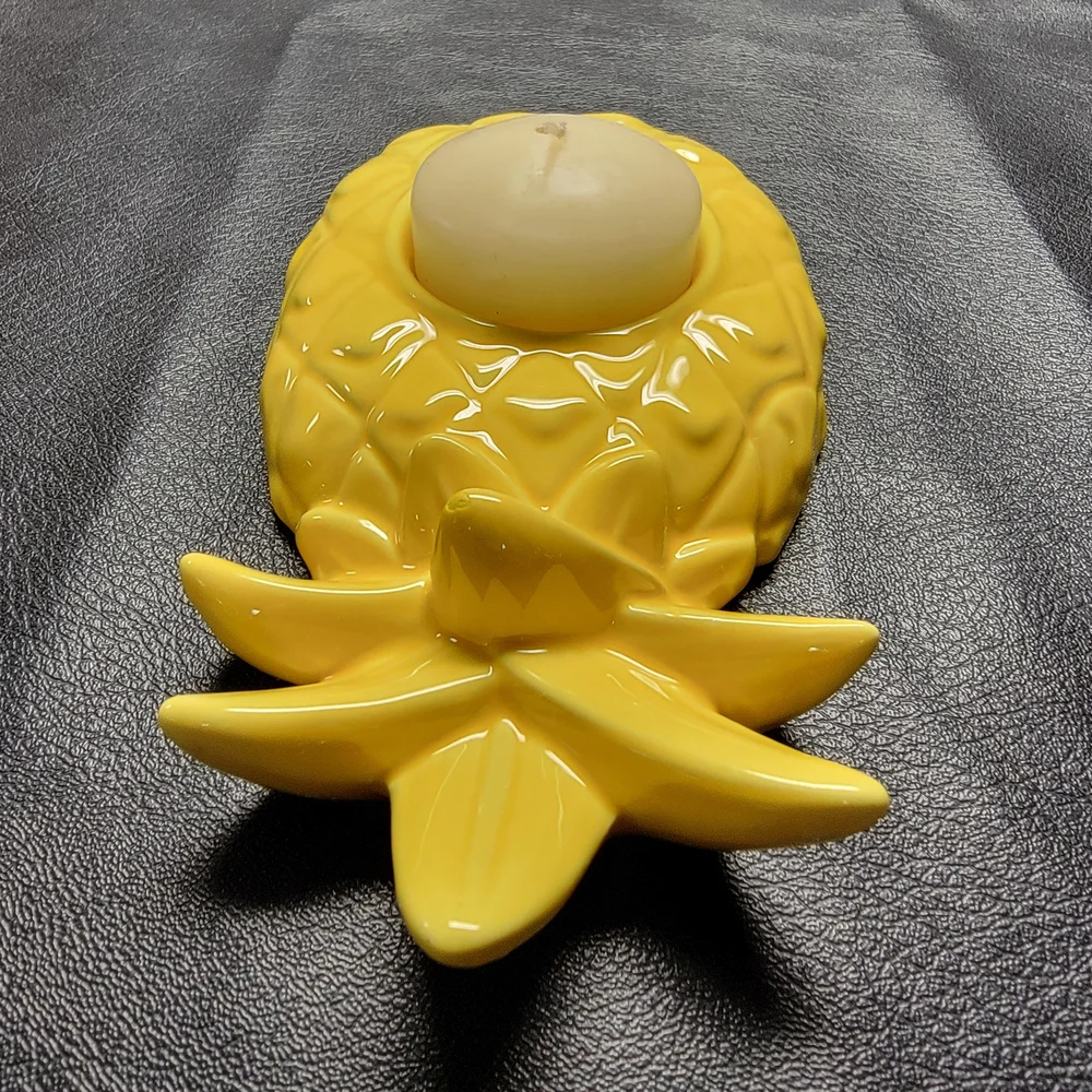 Yellow Pineapple Candle Holder